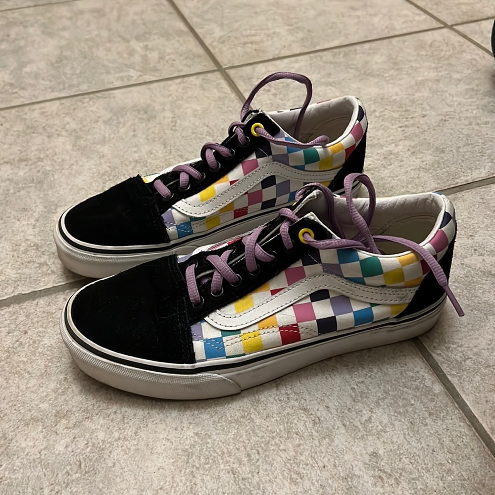 Old Skool Rainbow Checkerboard Vans